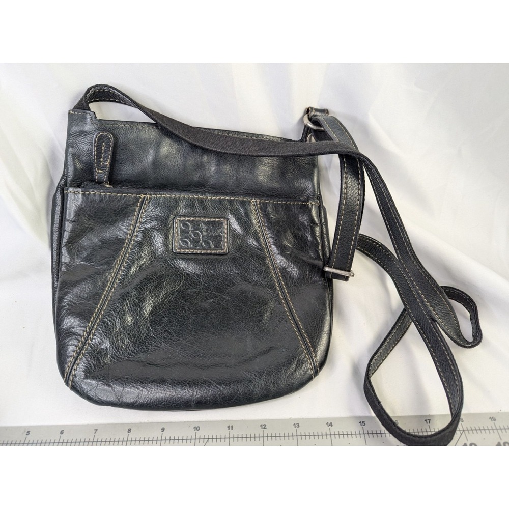 Fossil Black Leather Small Crossbody Bag‎ Purse Adjustable Strap